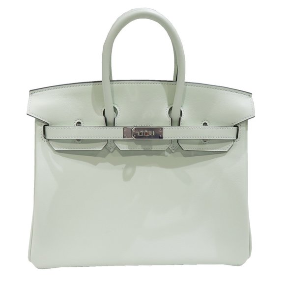 HERMES Handbags - HERMES Hermes Birkin 25 Handbag Vert Fizz Silver Hardware Swift B Stamp C71 W...